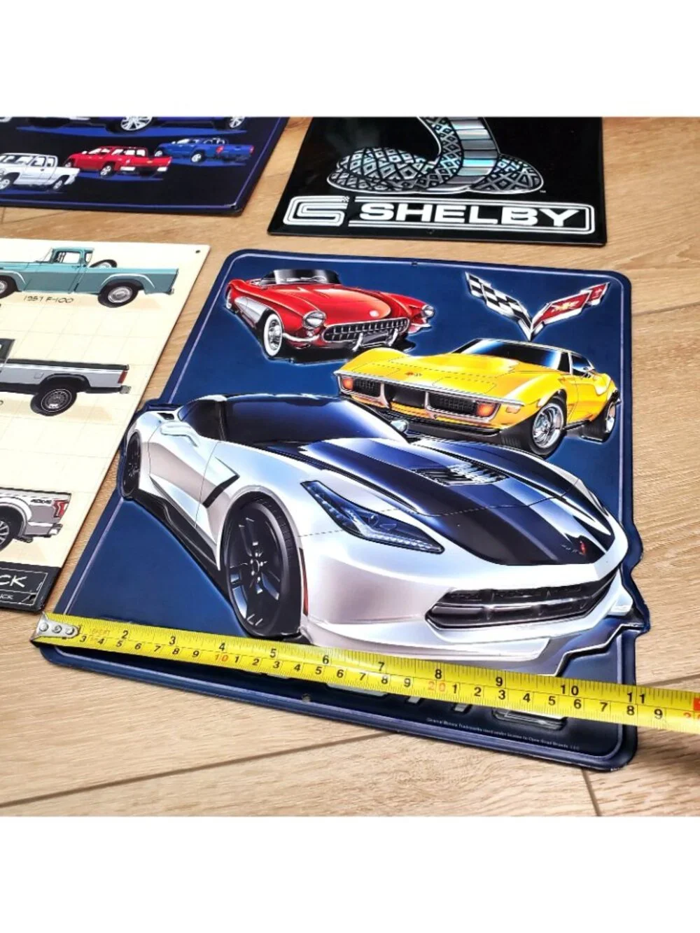 Metal Tin Sign Garage Ford F-150 Pickup Truck Chevy Shelby Corvette Lot Man Cave